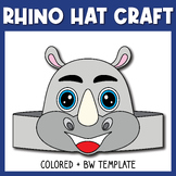 Rhino Hat Craft | Headband/Crown Printable Paper Animals o