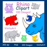 Rhino clipart, 100 Images, Commercial use!
