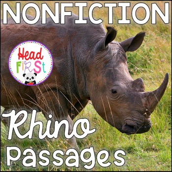 Preview of Rhinos Passages for Close Reading with Comprehension Questions Writing