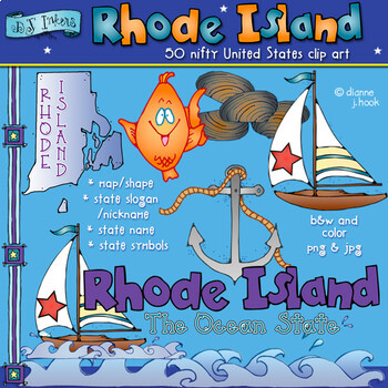Preview of Rhode Island State Symbols Clip Art Download