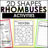 Rhombus | Diamond | 2D Shapes Worksheets | Shape Recogniti