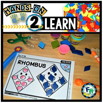 Preview of Rhombus Shape Activity Pack for Preschool