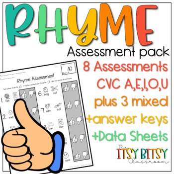 Preview of Rhyme Assessment Pack Rhyming Words Rhyming CVC Rhyming Pairs