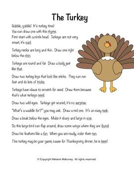 Rhyme & Draw Thanksgiving by Mrs Mahoney's Learning Adventures | TPT