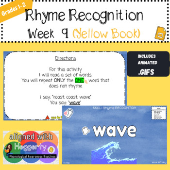 Preview of Rhyme Recognition Week 9 (aligns with Heggerty) Yellow Book