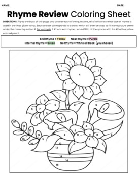 Preview of Rhyme Review Coloring Sheet