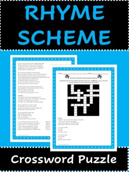 Rhyme Scheme Crossword Puzzle by Champ Students TPT