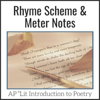 Preview of Rhyme Scheme & Meter Lesson | Editable notes to teach form & structure