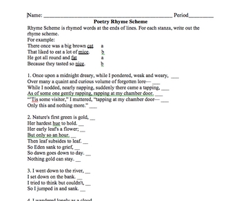 Preview of Rhyme Scheme Practice