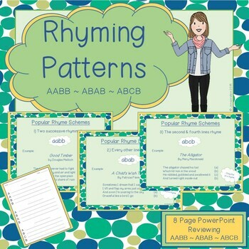 Rhyme Scheme Practice by Jenspiration | Teachers Pay Teachers