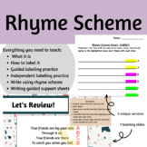 Rhyme Scheme- Teaching, Practicing,  Labeling, Writing, and More!