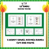 Rhyme Thyme - 5 Short Vowel Sound Color-In Books + BONUS b