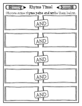 Preview of Rhyme Time Activity Sheet