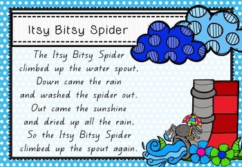 Rhyme Time - Itsy Bitsy Spider - Nursery Rhyme Math and Literacy ...