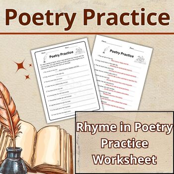 Preview of Rhyme Time Poetry Practice Worksheet | Rhyme in Poetry | Rhyming