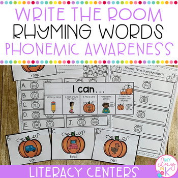Preview of Rhyming Words | Phonemic Awareness | October | Write the Room