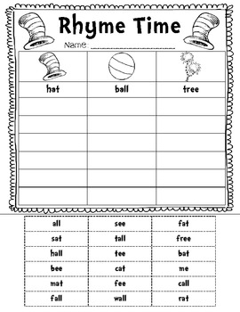 Rhyme Time Sort {Silly World} {FREEBIE} by Khrys Greco | TpT