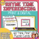 Rhyme Time Task Cards: 60 Hink Pink Puzzles for Fun Infere