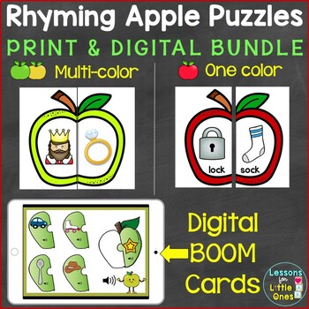 rhymes rhyming words apple puzzles differentiated bundle print digital