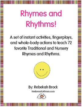 Preview of Rhymes and Rhythms!  72 Instant Activities to Teach Favorite Nursery Rhymes