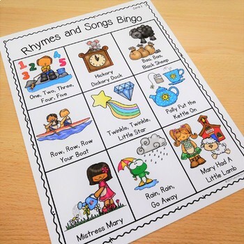 Nursery Rhymes and Songs Bingo | Set 2 by Lessons by Molly | TPT