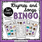 Nursery Rhymes and Songs Bingo | Set 3