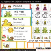 Rhyming Activities - 10 Poems with Elkonin Box format for rhymes