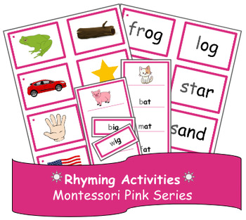 Preview of Rhyming Activities - Montessori Pink Series Material Language Arts