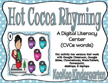 Preview of Rhyming CVCe words -A Digital Literacy Center (Compatible with Google Apps)
