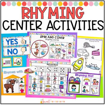 Preview of Rhyming Centers and Phonics Activities for Kindergarten | Rhyming Games