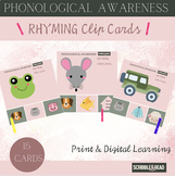 Rhyming Clip Cards 5X5 | Phonological Awareness Activity