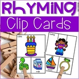 Rhyming Clip Cards Activity for Preschool, Pre-K, and Kind