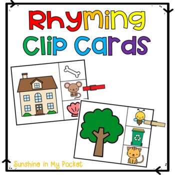 Preview of Rhyming Clip Cards - Dollar DEAL