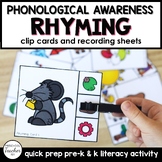 Rhyming Clip Cards Phonological Awareness Activity
