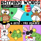 Rhyming Clipart Bundle - 4 Sets of Fun Rhyming Words Clipart