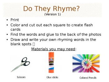 Preview of Rhyming Coloring Flashcards