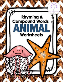 Preview of Rhyming & Compound Words ANIMAL Worksheets