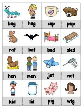 Rhyming Center or Game for Short Vowels by Teacher's Take-Out | TPT