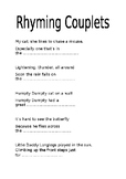 Rhyming Couplet Sheets
