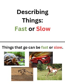 Preview of Rhyming Description Book for Teaching Fast and Slow