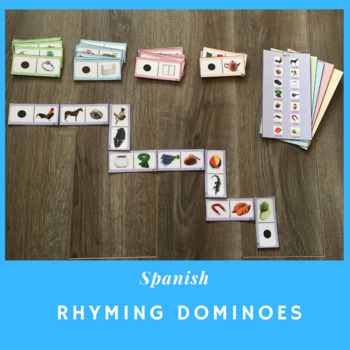 Preview of Rhyming Dominoes in Spanish