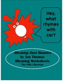 Rhyming Dust Bunnies Rhyming Worksheets Kindergarten, 1st 