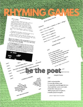 Preview of Rhyming Games  Be the Poet