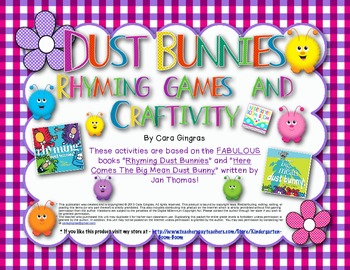 Preview of Rhyming Games/ Craftivity - based on "Rhyming Dust Bunny" books by Jan Thomas