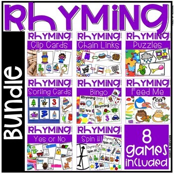 Preview of Rhyming Games and Activities Bundle for Preschool, Pre-K, and Kindergarten