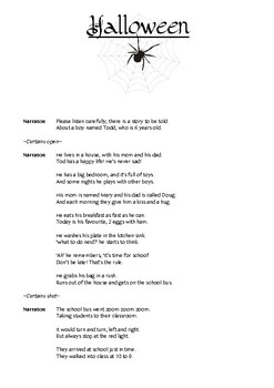 Preview of Rhyming Halloween Story -- Drama Script