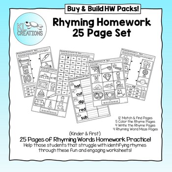 Preview of Rhyming Homework (K, 1st)