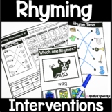 Rhyming Interventions - Rhyming Assessments - Phonemic Awareness