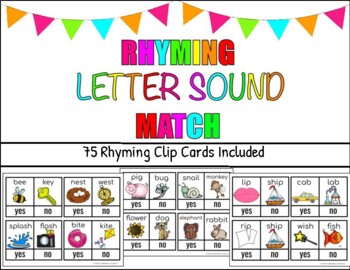 Preview of Rhyming Letter Sound Clip Cards