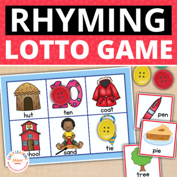 Preview of Rhyming Words Picture Cards Activity Matching Game - Rhyme Bingo Game & Sort